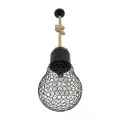 GLOBOSTAR® URBAN  Vintage Κρεμαστό Φωτιστικό Οροφής με Ντουί 1 x E27 AC 220-240V IP20 - Μαύρο & Μπεζ - Μ28 x Π28 x Υ80cm