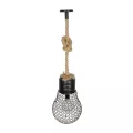 GLOBOSTAR® URBAN  Vintage Κρεμαστό Φωτιστικό Οροφής με Ντουί 1 x E27 AC 220-240V IP20 - Μαύρο & Μπεζ - Μ28 x Π28 x Υ80cm