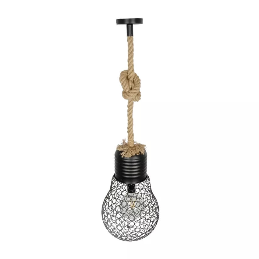 GLOBOSTAR® URBAN  Vintage Κρεμαστό Φωτιστικό Οροφής με Ντουί 1 x E27 AC 220-240V IP20 - Μαύρο & Μπεζ - Μ28 x Π28 x Υ80cm