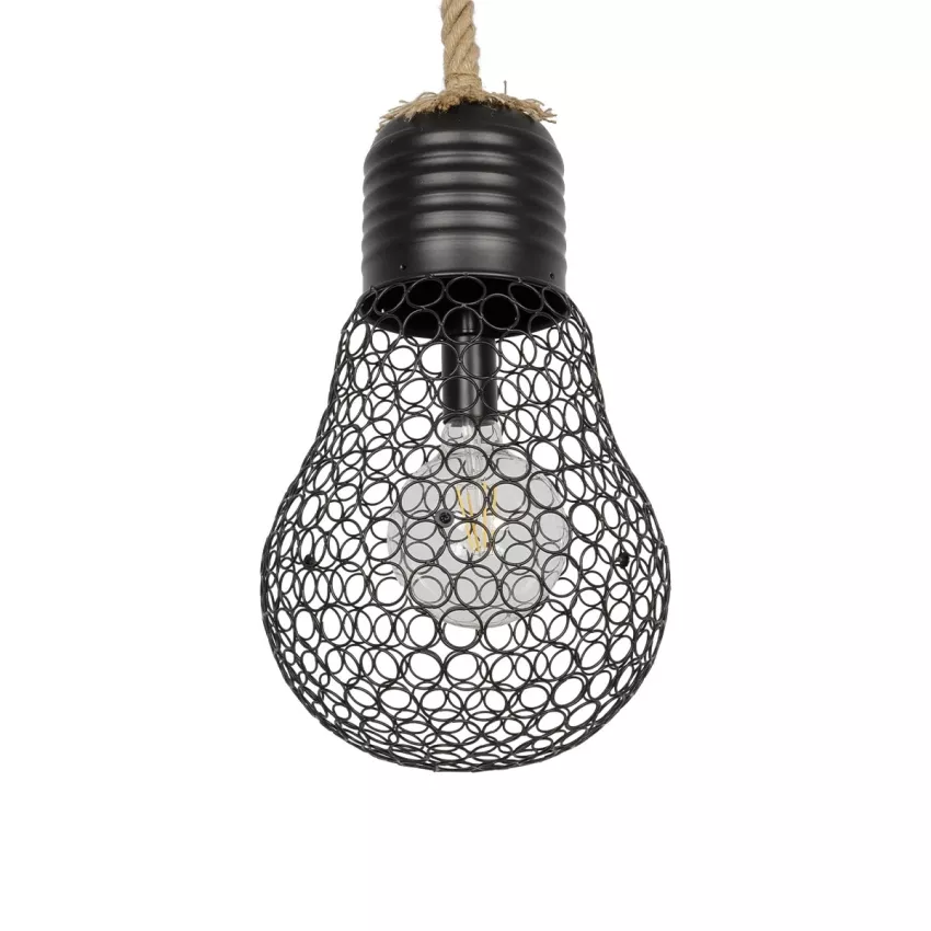 GLOBOSTAR® URBAN  Vintage Κρεμαστό Φωτιστικό Οροφής με Ντουί 1 x E27 AC 220-240V IP20 - Μαύρο & Μπεζ - Μ28 x Π28 x Υ80cm
