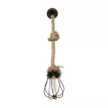 GLOBOSTAR® CAMBER  Vintage Κρεμαστό Φωτιστικό Οροφής με Ντουί 1 x E27 AC 220-240V IP20 - Χάλκινο & Μπεζ - Μ12 x Π12 x Υ80cm