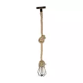 GLOBOSTAR® CAMBER  Vintage Κρεμαστό Φωτιστικό Οροφής με Ντουί 1 x E27 AC 220-240V IP20 - Χάλκινο & Μπεζ - Μ12 x Π12 x Υ80cm