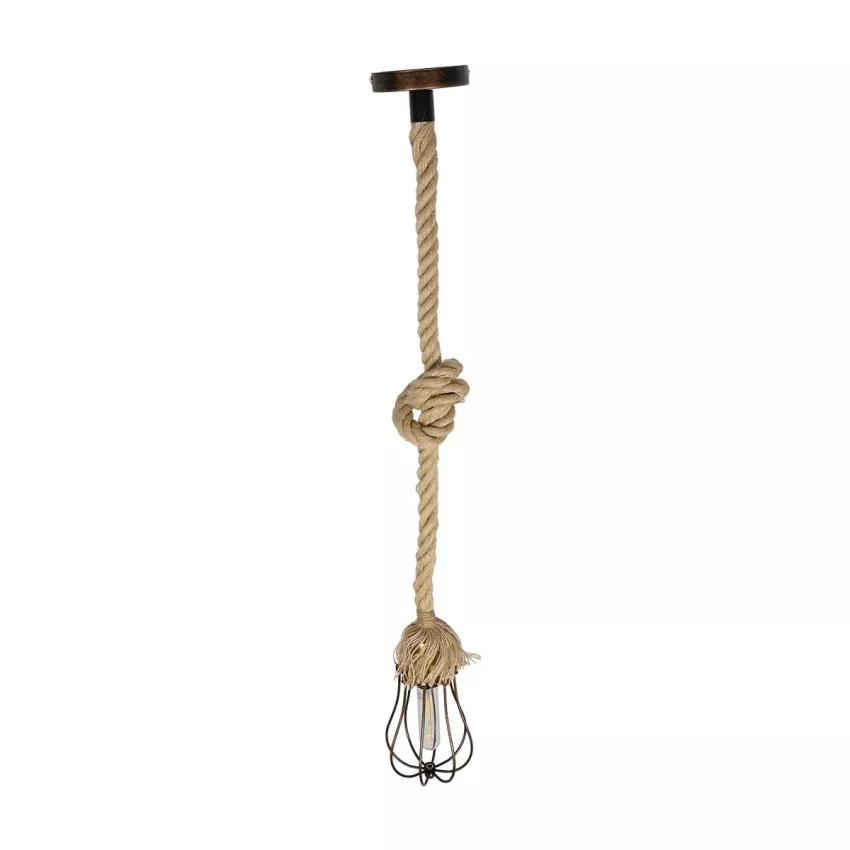 GLOBOSTAR® CAMBER  Vintage Κρεμαστό Φωτιστικό Οροφής με Ντουί 1 x E27 AC 220-240V IP20 - Χάλκινο & Μπεζ - Μ12 x Π12 x Υ80cm