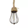GLOBOSTAR® CAMBER  Vintage Κρεμαστό Φωτιστικό Οροφής με Ντουί 1 x E27 AC 220-240V IP20 - Χάλκινο & Μπεζ - Μ12 x Π12 x Υ80cm