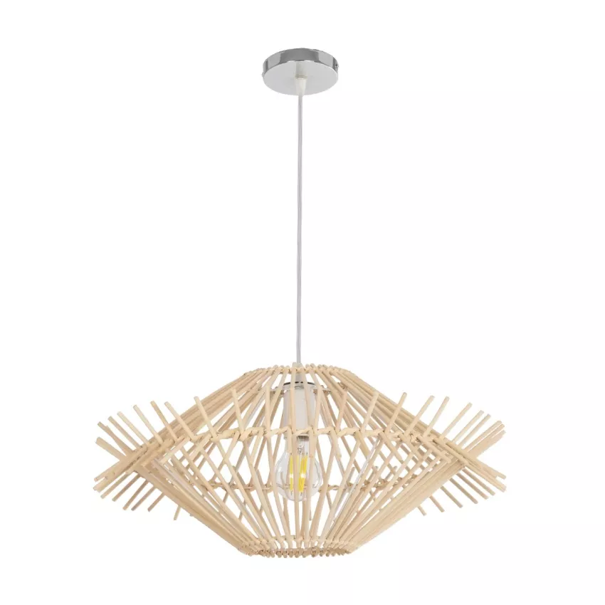 GLOBOSTAR® SASSO  Boho Κρεμαστό Φωτιστικό Οροφής με Ντουί 1 x E27 AC 220-240V IP20 - Μπεζ - Μ50 x Π50 x Y23cm