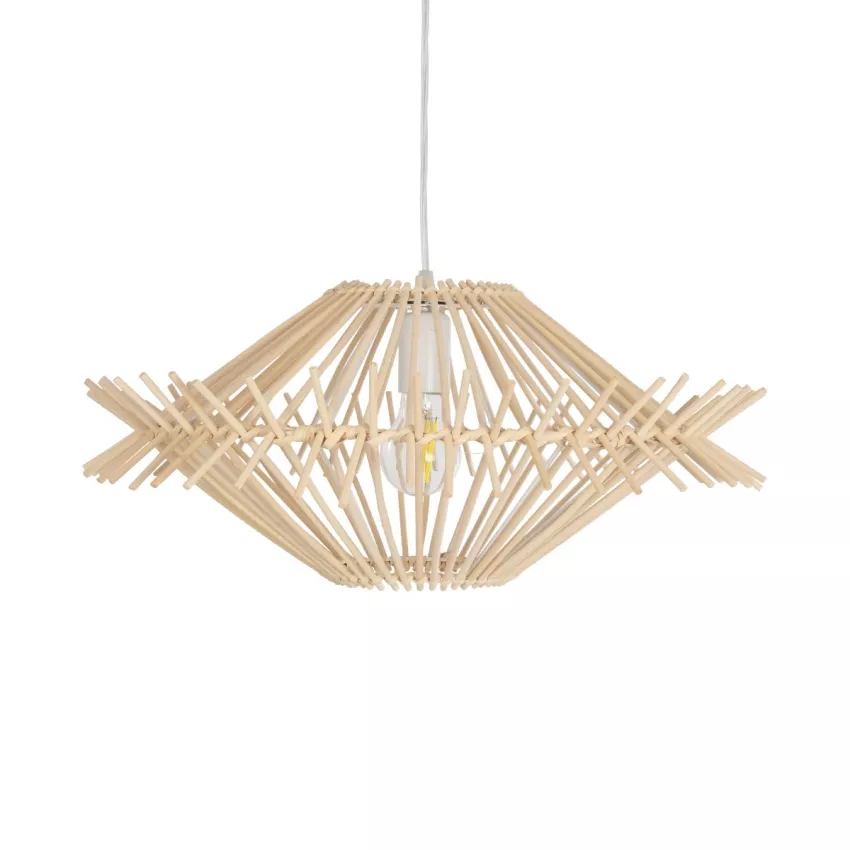 GLOBOSTAR® SASSO  Boho Κρεμαστό Φωτιστικό Οροφής με Ντουί 1 x E27 AC 220-240V IP20 - Μπεζ - Μ50 x Π50 x Y23cm