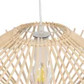 GLOBOSTAR® SASSO  Boho Κρεμαστό Φωτιστικό Οροφής με Ντουί 1 x E27 AC 220-240V IP20 - Μπεζ - Μ50 x Π50 x Y23cm