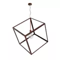 GLOBOSTAR® CUBE  Μοντέρνο Κρεμαστό Φωτιστικό Οροφής με Ντουί 1 x E27 AC 220-240V IP20 - Χάλκινο - Μ70 x Π70 x Υ87cm