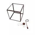 GLOBOSTAR® CUBE  Μοντέρνο Κρεμαστό Φωτιστικό Οροφής με Ντουί 1 x E27 AC 220-240V IP20 - Χάλκινο - Μ70 x Π70 x Υ87cm