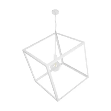 GLOBOSTAR® CUBE  Μοντέρνο Κρεμαστό Φωτιστικό Οροφής με Ντουί 1 x E27 AC 220-240V IP20 - Λευκό - Μ70 x Π70 x Y87cm