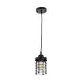 GLOBOSTAR® DARSEY  Vintage Κρεμαστό Φωτιστικό Οροφής με Ντουί 1 x E27 AC 220-240V IP20 - Μαύρο - Μ10 x Π10 x Υ19cm