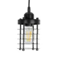 GLOBOSTAR® DARSEY  Vintage Κρεμαστό Φωτιστικό Οροφής με Ντουί 1 x E27 AC 220-240V IP20 - Μαύρο - Μ10 x Π10 x Υ19cm