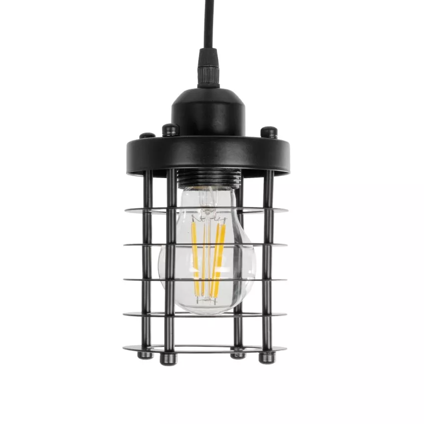 GLOBOSTAR® DARSEY  Vintage Κρεμαστό Φωτιστικό Οροφής με Ντουί 1 x E27 AC 220-240V IP20 - Μαύρο - Μ10 x Π10 x Υ19cm