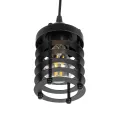 GLOBOSTAR® DARSEY  Vintage Κρεμαστό Φωτιστικό Οροφής με Ντουί 1 x E27 AC 220-240V IP20 - Μαύρο - Μ10 x Π10 x Υ19cm