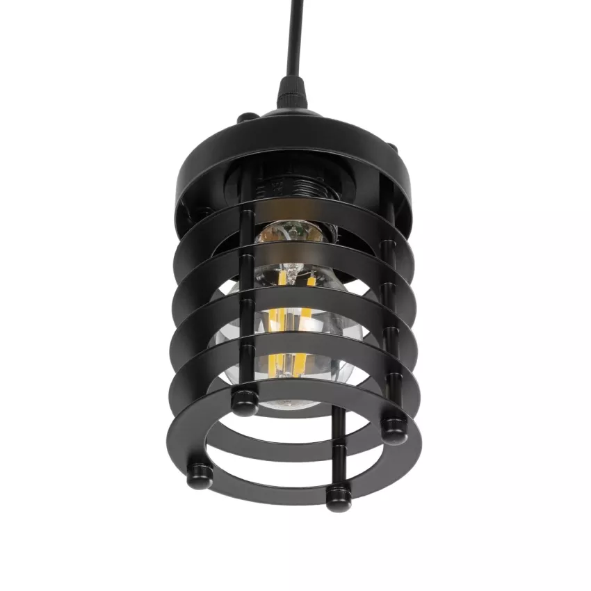 GLOBOSTAR® DARSEY  Vintage Κρεμαστό Φωτιστικό Οροφής με Ντουί 1 x E27 AC 220-240V IP20 - Μαύρο - Μ10 x Π10 x Υ19cm