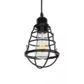 GLOBOSTAR® ALDO  Vintage Κρεμαστό Φωτιστικό Οροφής με Ντουί 1 x E27 AC 220-240V IP20 - Μαύρο - Μ15 x Π15 x Υ24cm