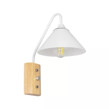 GLOBOSTAR® ALESSIA  Μοντέρνο Φωτιστικό Τοίχου - Απλίκα με Ντουί 1 x E27 AC 220-240V IP20 - Μπεζ & Λευκό - Μ18 x Π26 x Υ29cm