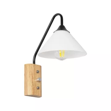 GLOBOSTAR® ALESSIA  Μοντέρνο Φωτιστικό Τοίχου - Απλίκα με Ντουί 1 x E27 AC 220-240V IP20 - Μπεζ & Μαύρο - Μ18 x Π26 x Υ29cm