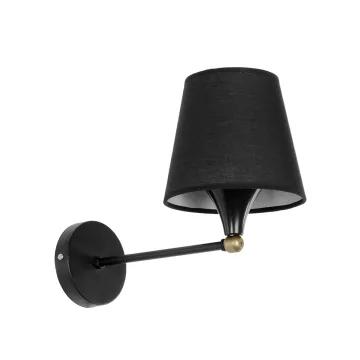 GLOBOSTAR® BLAKI  Μοντέρνο Φωτιστικό Τοίχου - Απλίκα με Ντουί 1 x E27 AC 220-240V IP20 - Μαύρο - Μ40 x Π15 x Υ20cm