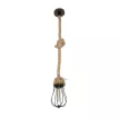 GLOBOSTAR® CAMBER  Vintage Κρεμαστό Φωτιστικό Οροφής με Ντουί 1 x E27 AC 220-240V IP20 - Χάλκινο & Μπεζ - Μ12 x Π12 x Υ80cm