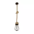 GLOBOSTAR® CAMBER  Vintage Κρεμαστό Φωτιστικό Οροφής με Ντουί 1 x E27 AC 220-240V IP20 - Χάλκινο & Μπεζ - Μ12 x Π12 x Υ80cm