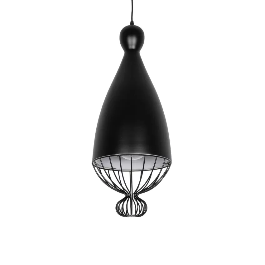 GLOBOSTAR® CARNEL  Vintage Κρεμαστό Φωτιστικό Οροφής με Ντουί 1 x E27 AC 220-240V IP20 - Μαύρο - Μ26 x Π26 x Υ70cm