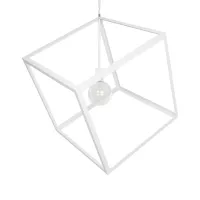 GLOBOSTAR® CUBE  Μοντέρνο Κρεμαστό Φωτιστικό Οροφής με Ντουί 1 x E27 AC 220-240V IP20 - Λευκό - Μ70 x Π70 x Y87cm