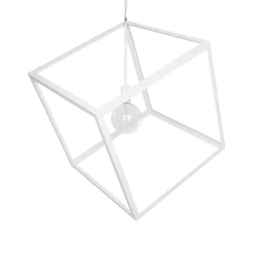 GLOBOSTAR® CUBE  Μοντέρνο Κρεμαστό Φωτιστικό Οροφής με Ντουί 1 x E27 AC 220-240V IP20 - Λευκό - Μ70 x Π70 x Y87cm