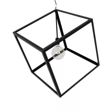 GLOBOSTAR® CUBE  Μοντέρνο Κρεμαστό Φωτιστικό Οροφής με Ντουί 1 x E27 AC 220-240V IP20 - Μαύρο - Μ70 x Π70 x Υ87cm