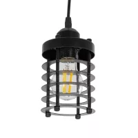 GLOBOSTAR® DARSEY  Vintage Κρεμαστό Φωτιστικό Οροφής με Ντουί 1 x E27 AC 220-240V IP20 - Μαύρο - Μ10 x Π10 x Υ19cm