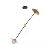GLOBOSTAR® JOLIET  Μοντέρνο Φωτιστικό Οροφής με Ντουί 2 x G9 AC 220-240V IP20 - Μαύρο & Χρυσό - Μ93 x Π20 x Υ106cm