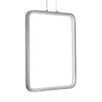 GLOBOSTAR® NEROBA  Μοντέρνο Κρεμαστό Φωτιστικό Οροφής LED 18W 1980lm 360° AC 220-240V IP20 Ρυθμιζόμενο Λευκό CCT με On/Off 2700K/4500K/6000K - Lumileds SMD Chip - Νίκελ Βούρτσας - Μ29 x Π2 x Υ36cm