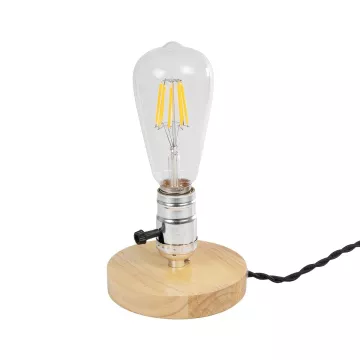 GLOBOSTAR® NOX  Μοντέρνο Επιτραπέζιο Φωτιστικό Πορτατίφ με Ντουί 1 x E27 AC 220-240V IP20 - Μπεζ & Ασημί - Μ12 x Π12 x Υ9cm