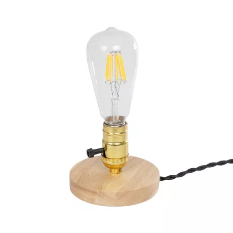 GLOBOSTAR® NOX  Μοντέρνο Επιτραπέζιο Φωτιστικό Πορτατίφ με Ντουί 1 x E27 AC 220-240V IP20 - Μπεζ & Χρυσό - Μ12 x Π12 x Υ9cm
