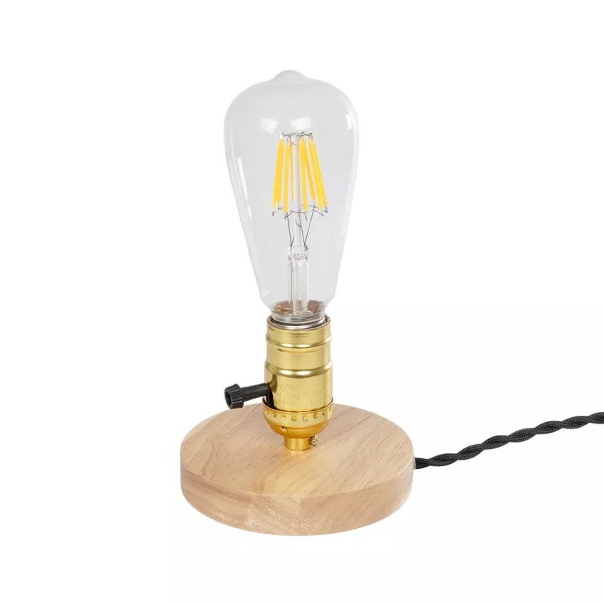 GLOBOSTAR® NOX  Μοντέρνο Επιτραπέζιο Φωτιστικό Πορτατίφ με Ντουί 1 x E27 AC 220-240V IP20 - Μπεζ & Χρυσό - Μ12 x Π12 x Υ9cm