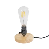 GLOBOSTAR® NOX  Μοντέρνο Επιτραπέζιο Φωτιστικό Πορτατίφ με Ντουί 1 x E27 AC 220-240V IP20 - Μπεζ & Μαύρο - Μ12 x Π12 x Υ9cm