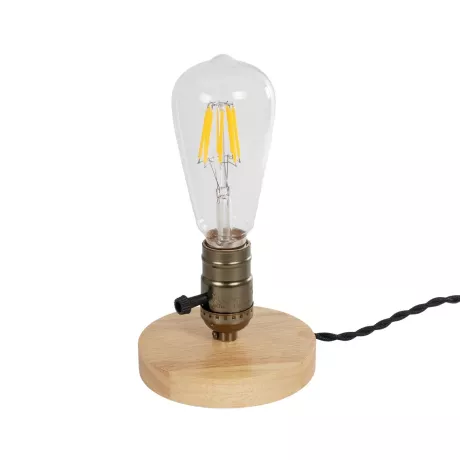 GLOBOSTAR® NOX  Μοντέρνο Επιτραπέζιο Φωτιστικό Πορτατίφ με Ντουί 1 x E27 AC 220-240V IP20 - Μπεζ & Μπρούτζινο - Μ12 x Π12 x Υ9cm