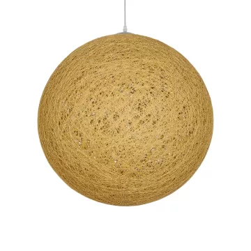 GLOBOSTAR® OCEANA  Boho Κρεμαστό Φωτιστικό Οροφής με Ντουί 1 x E27 AC 220-240V IP20 - Μπεζ & Χρυσό - Μ60 x Π60 x Υ60cm