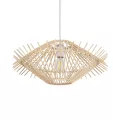 GLOBOSTAR® SASSO  Boho Κρεμαστό Φωτιστικό Οροφής με Ντουί 1 x E27 AC 220-240V IP20 - Μπεζ - Μ50 x Π50 x Y23cm