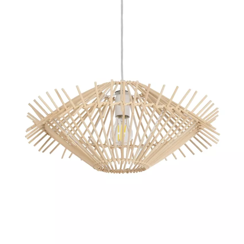 GLOBOSTAR® SASSO  Boho Κρεμαστό Φωτιστικό Οροφής με Ντουί 1 x E27 AC 220-240V IP20 - Μπεζ - Μ50 x Π50 x Y23cm