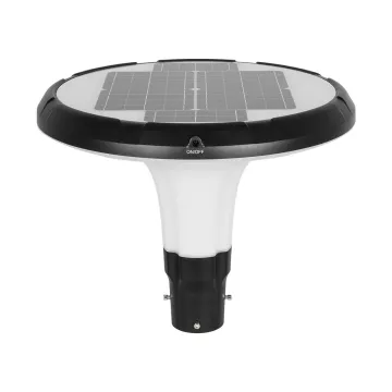 Globostar® SQUARE  Φωτιστικό Κεφαλής Post Top Πλατείας/Πάρκου/Κήπου LED 25W 1000lm με Ανιχνευτή Κίνησης και Αισθητήρα Νυχτός IP65 Ψυχρό Λευκό 6000K