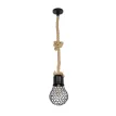 GLOBOSTAR® URBAN  Vintage Κρεμαστό Φωτιστικό Οροφής με Ντουί 1 x E27 AC 220-240V IP20 - Μαύρο & Μπεζ - Μ15 x Π15 x Υ80cm
