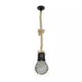 GLOBOSTAR® URBAN  Vintage Κρεμαστό Φωτιστικό Οροφής με Ντουί 1 x E27 AC 220-240V IP20 - Μαύρο & Μπεζ - Μ15 x Π15 x Υ80cm