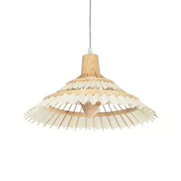GLOBOSTAR® VENTALIA  Boho Κρεμαστό Φωτιστικό Οροφής με Ντουί 1 x E27 AC 220-240V IP20 - Μπεζ - Μ40 x Π40 x Y23cm