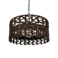 GLOBOSTAR® VERA  Boho Κρεμαστό Φωτιστικό Οροφής με Ντουί 1 x E27 AC 220-240V IP20 - Καφέ - Μ50 x Π50 x Υ25cm
