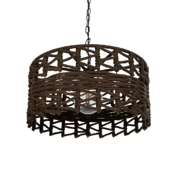 GLOBOSTAR® VERA  Boho Κρεμαστό Φωτιστικό Οροφής με Ντουί 1 x E27 AC 220-240V IP20 - Καφέ - Μ50 x Π50 x Υ25cm