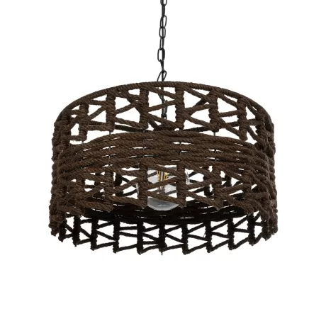 GLOBOSTAR® VERA  Boho Κρεμαστό Φωτιστικό Οροφής με Ντουί 1 x E27 AC 220-240V IP20 - Καφέ - Μ50 x Π50 x Υ25cm