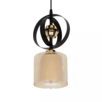 GLOBOSTAR® ZENIA  Vintage Κρεμαστό Φωτιστικό Οροφής με Ντουί 1 x E27 AC 220-240V IP20 - Μαύρο - Μ16 x Π16 x Υ70cm