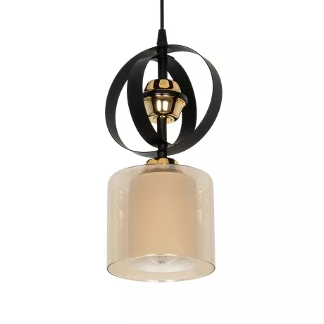 GLOBOSTAR® ZENIA  Vintage Κρεμαστό Φωτιστικό Οροφής με Ντουί 1 x E27 AC 220-240V IP20 - Μαύρο - Μ16 x Π16 x Υ70cm