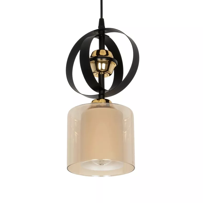 GLOBOSTAR® ZENIA  Vintage Κρεμαστό Φωτιστικό Οροφής με Ντουί 1 x E27 AC 220-240V IP20 - Μαύρο - Μ16 x Π16 x Υ70cm